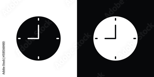 Clock nine icon. vector graphics pack.