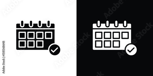 Calendar check icon. vector graphics pack.