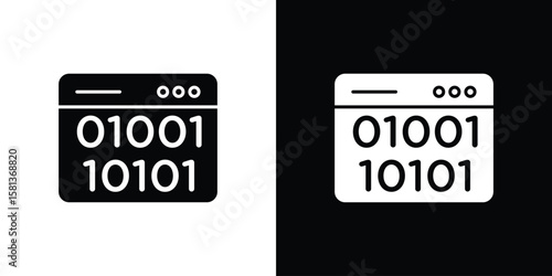 Binary code icon. vector graphics pack.