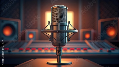 International Podcast Day Illustration With Podcast Radio headphones and microphone
