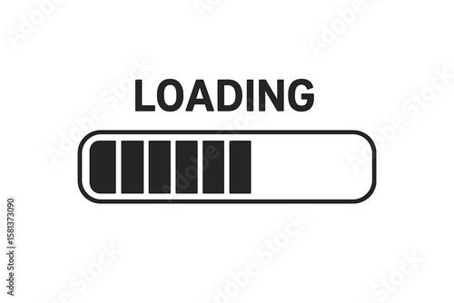Loading bar progress indicator, loading or installing process, system software update and upgrade, download progress icons, vector illustration, digital progress bar, UI loading symbol