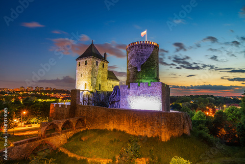 Bedzin Castle at dusk. Poland