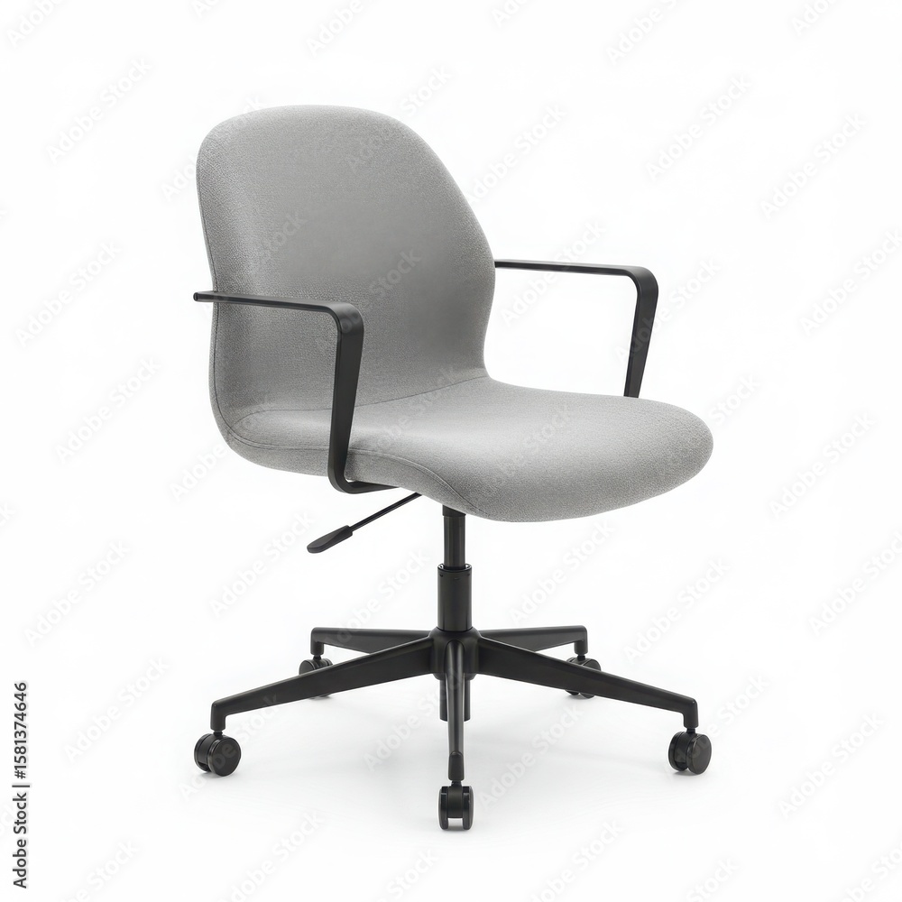 Modern grey fabric office chair isolated on white background Modern grey fabric office chair isolated on white background