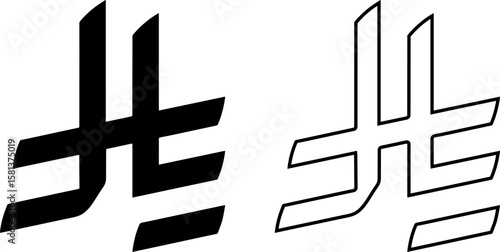 Saudi Riyal Symbol Vector Graphic | SAR Currency Sign in Arabic‑Style Monoline Outline

