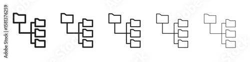 Folder tree icon. Thin line illustration. outline drawing, Editable stroke
