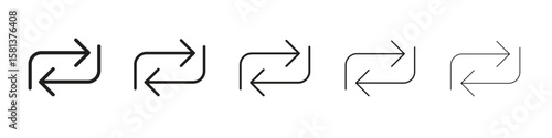 Exchange icon. Thin line illustration. outline drawing, Editable stroke