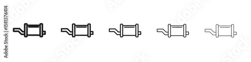 Exhaust pipe icon. Thin line illustration. outline drawing, Editable stroke