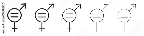 Equality icon. Thin line illustration. outline drawing, Editable stroke