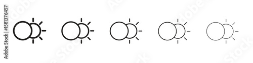 Eclipse icon. Thin line illustration. outline drawing, Editable stroke