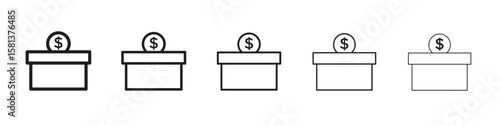 Donate icon. Thin line illustration. outline drawing, Editable stroke