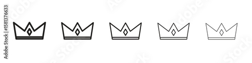 Crown icon. Thin line illustration. outline drawing, Editable stroke