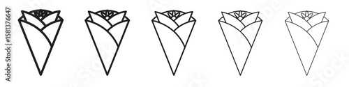 Crepe icon. Thin line illustration. outline drawing, Editable stroke