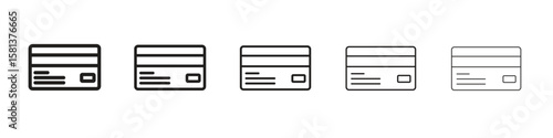 Credit card icon. Thin line illustration. outline drawing, Editable stroke