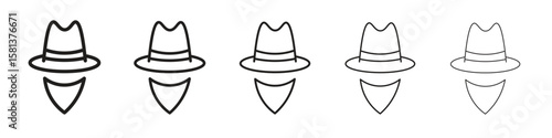 Cowboy icon. Thin line illustration. outline drawing, Editable stroke