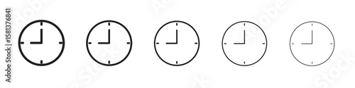 Clock nine icon. Thin line illustration. outline drawing, Editable stroke
