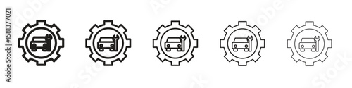 Car mechanic icon. Thin line illustration. outline drawing, Editable stroke