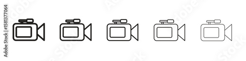 Camcorder icon. Thin line illustration. outline drawing, Editable stroke