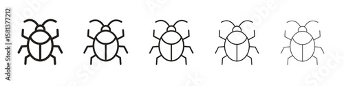 Bug icon. Thin line illustration. outline drawing, Editable stroke