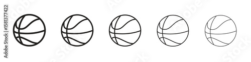 Basketball icon. Thin line illustration. outline drawing, Editable stroke