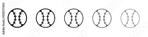 Baseball icon. Thin line illustration. outline drawing, Editable stroke