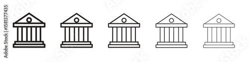 Bank icon. Thin line illustration. outline drawing, Editable stroke
