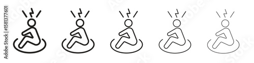 Anxiety or stress icon. Thin line illustration. outline drawing, Editable stroke