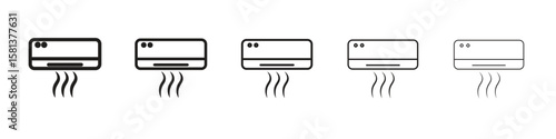 Air conditioner icon. Thin line illustration. outline drawing, Editable stroke