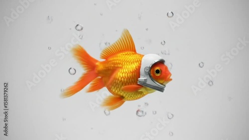 Spacebound goldfish floats serenely onward