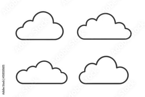 Scales icon, Libra symbol, set of 4 different scales, balance and imbalance of bowls, black vector scales, justice symbol, law and fairness, vector illustration