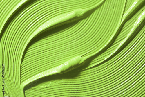 Cosmetic green pigment texture eye shadow or lipstick, skin care or hair coloring mask