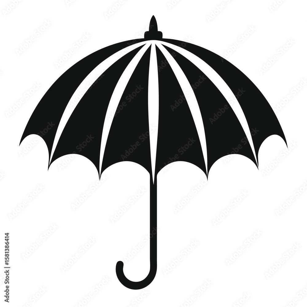 silhouette umbrella on white background silhouette umbrella on white background