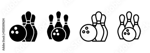 Bowling icon logo design. bowling ball and pin sign and symbol.