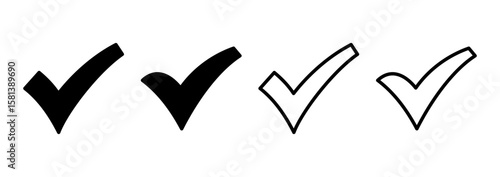 Check mark icon logo design. Tick mark sign and symbol