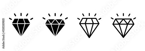 Diamond icon logo design. diamond gems sign and symbol