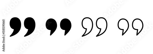 Quote icon logo design. Quotation mark sign and symbol