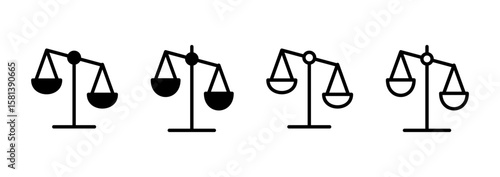 Scales icon logo design. Law scale icon. Justice sign and symbol