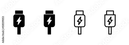 Usb icon logo design. Flash disk sign and symbol. flash drive sign. usb charging