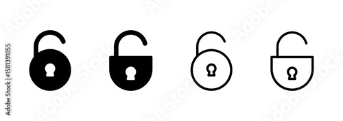 Unlock icon logo design. Unlock sign and symbol. unlocked padlock icon