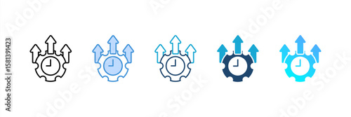 Productive icon set multiple style collection