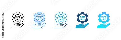 Control icon set multiple style collection