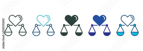 Human Rights Icon Set Multiple Style Of