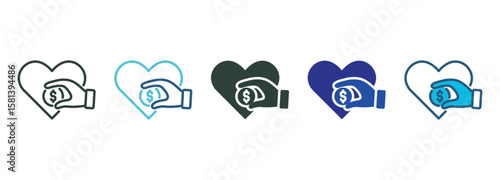 Philanthropy Icon Set Multiple Style Of