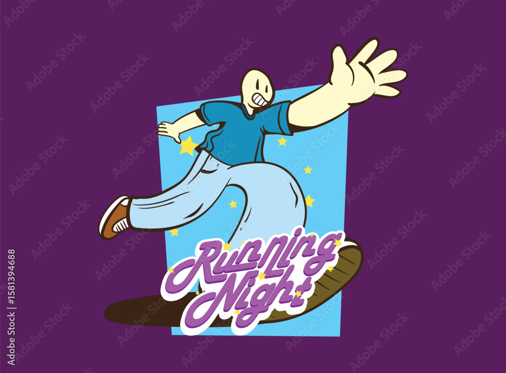 Obraz premium doodle pop art running background vector design