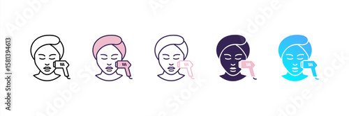 Facial Laser icon set multiple style collection