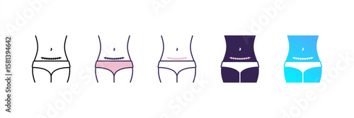 Caesarean icon set multiple style collection