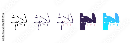 Arm Lift icon set multiple style collection