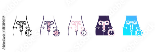 Vaginal Rejuvenation icon set multiple style collection