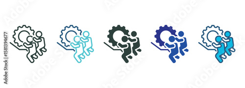 Collective Action Icon Set Multiple Style Of