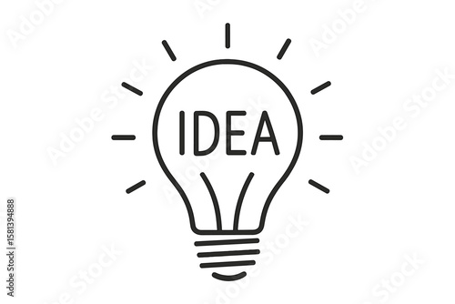 Idea light bulb creative concept symbol, innovation and inspiration icon, vector transparent illustration, bright idea sign, creativity and invention design