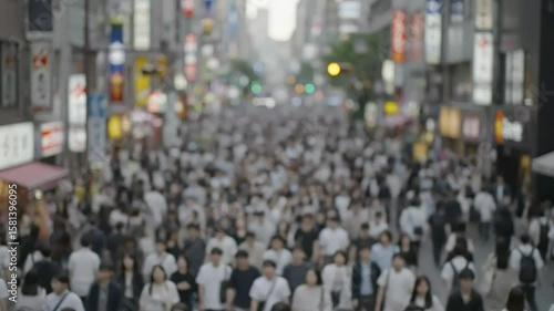 Wallpaper Mural Urban City Crowd Blurred Focus Bokeh Effect People Walking Downtown Street Torontodigital.ca